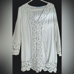 White Lace Trim Cover Up